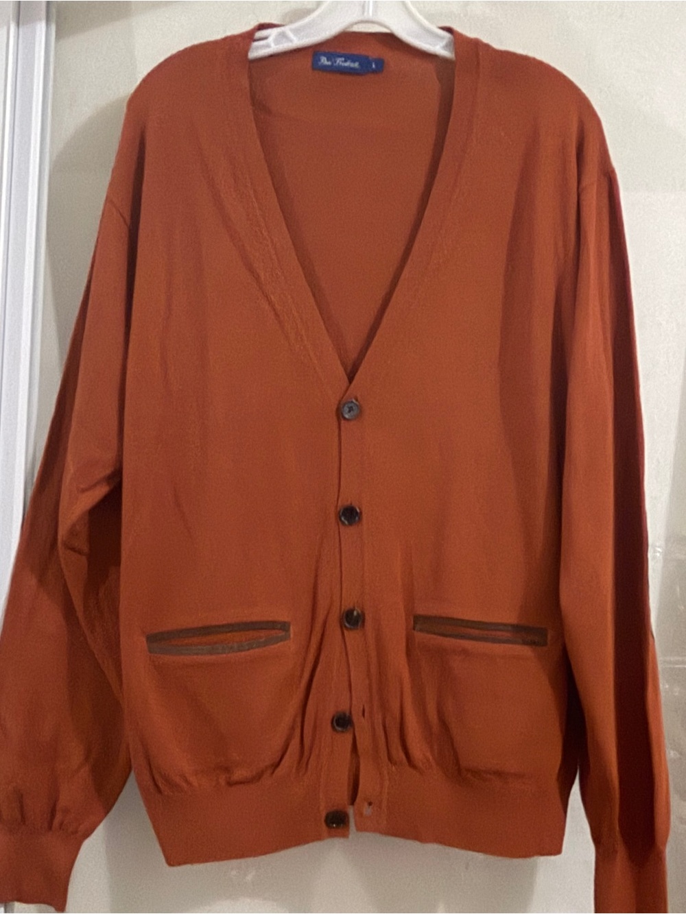 Paul Fredrick Men's Rust Button-Front Cardigan